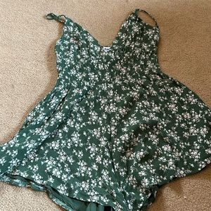 Green Floral Romper